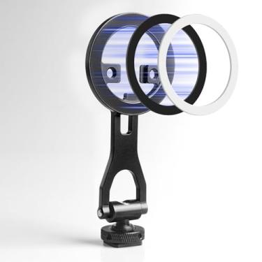 Imagem de SUNLYTOUR Suporte magnético universal para celular com adesivo, adaptador giratório ajustável para smartphone com suporte de sapata fria para tripé/selfie/gaiola para iPhone 17/16/15/14 Series e