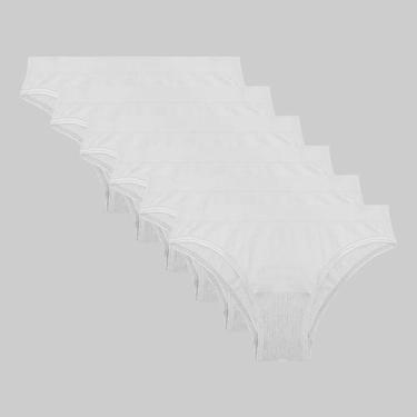 Imagem de Kit 6 Calcinhas Lupo Biquíni S. Costura Loba 40400, Branco, G