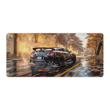 Imagem de FoRes JDM Tapete de mouse grande para jogos Jdm Speed R35, folhas de outono, base de borracha antiderrapante, acessórios de computador, suprimentos para escritório, casa, 30 x 60 cm