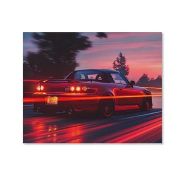 Imagem de HouLaiZhe S2000 Sports Speed Neon Art Posters Canvas Wall Estética Sala Decoração de Parede Impressões Galeria Sala Decoração de Parede para Quarto Sala de Estar Escritório 16 x 20 polegadas (40 x 50