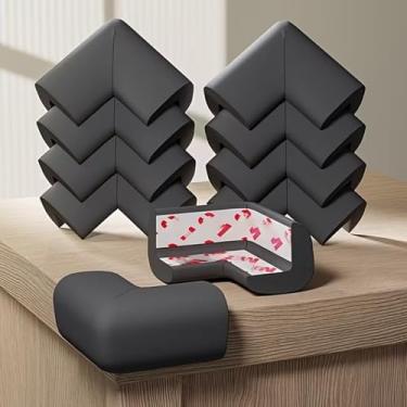 Imagem de 5 peças de proteção de canto macio e protetores de canto, capa de segurança para móveis de mesa afiados, preto