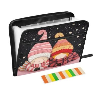 Imagem de Wassud Two Girls in Hats Organizador de arquivos sanfonado carta A4 pastas de arquivo de papel organizador de documentos fólio com etiquetas pasta de arquivo expansível 13 bolsos