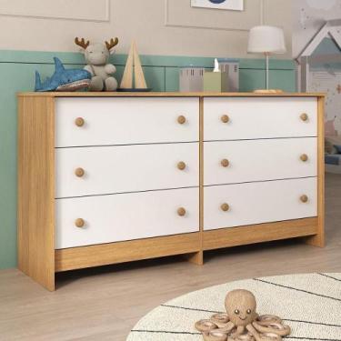 Imagem de Cômoda Infantil 136cm Com 6 Gavetas Flex Multimóveis MP4262 - Madeirad