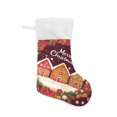 Imagem de xigua Guirlanda de Natal, meia de Natal, grande, doce, presente pendurado, meias de Natal, decoração para decoração de festa de férias em família, lareira