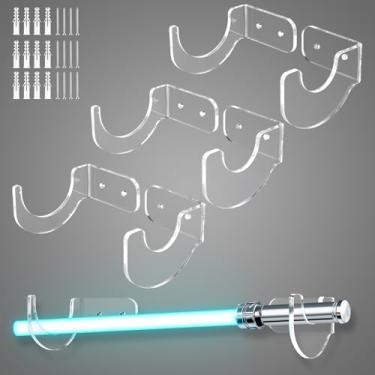 Imagem de TOPNEW Suporte de parede com sabre de luz, suporte de sabre de luz, suporte de parede de sabre de luz acrílico adequado para taco de beisebol, espadas, sabre de luz, presente para colecionadores de