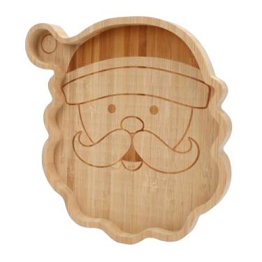 Imagem de GLOGLOW Bandeja de Servir Papai Noel, Prato de Madeira para Armazenamento de Joias Doces de Sobremesa, Com Decoração de Feriado para Jantar de Festa