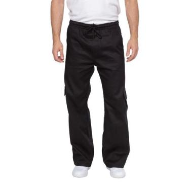 Imagem de Calças Cargo Modelo Street Wear Estilo Balão 6 Bolsos Jeans e Sarja - 