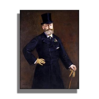 Imagem de OKRA Arte de parede em tela Manet - Decoração Antonin Proustwall - Pinturas de retratos históricos - Adequado para bares, escritórios e salas de estar. Sem moldura. 30 x 40 cm