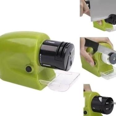 Imagem de Amolador Elétrico Portátil de Facas Tesoura Afiador Pilhas Multiuso