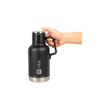 Imagem de Garrafa Térmica Inoxidável 1,9 Litros, Aço Inoxidável 304/201, Preta, Isolamento a Vácuo, 29,2cm x 12,5cm, com Alça