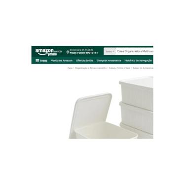 Imagem de Caixa Organizadora Multiuso, Plástico e Madeira, Branca, 16x36x22cm, com Alças Laterais, para Casa e Escritório