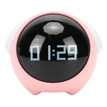 Imagem de Yosoo Despertador, Tela Led Relógio Digital Toque Som Ativado Luz Noturna Bonito Acordar Alarme para Quartos Alto-falante Bluetooth Rádio Fm (Rosa)