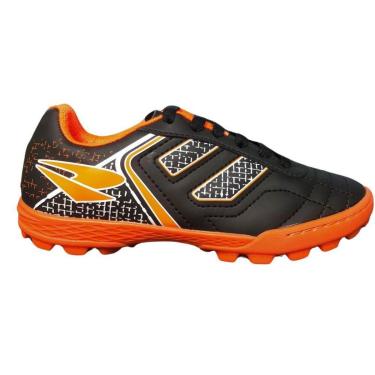 Imagem de Chuteira Society Dray 305 Preto-Laranja infantil Original Unissex Solado Laranja-Unissex