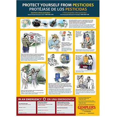 Imagem de Pôster bilíngue de segurança de pesticidas WPS da Gemplers - Atende aos novos requisitos da EPA WPS, cartolina laminada, 58 cm x 81 cm