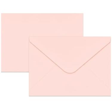 Imagem de Envelopes A7 Pacote com 100 envelopes rosa 5 x 7 V envelopes de convite com aba, perfeito para fotos 13 x 7, cartões 13 x 7, convite, casamento, anúncios, chá de bebê - 13,3 cm x 18,4 cm