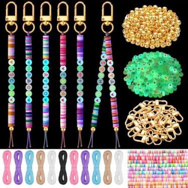 Imagem de Ferreve 4948 peças Kit de fabricação de chaveiros de amizade DIY presente amizade chaveiro artesanato contas de argila amuletos nome letra grânulo acessórios de joias para mulheres aniversário festa