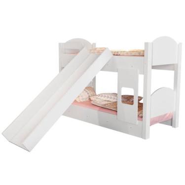 Imagem de Beliche Infantil Lais com Escorregador Branca - Loja Tigo