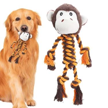 Imagem de Brinquedos de mastigar resistentes para cães – atividades de enriquecimento de corda animal com barulho – brinquedos para mastigar filhotes – para jardim ao ar livre, gramado, pátio, quintal, parque