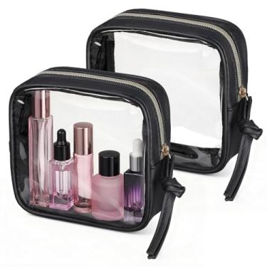 Imagem de Segbeauty 2 bolsas de viagem transparentes para artigos de higiene pessoal, bolsa de cosméticos para recipientes de garrafas de viagem, bolsa de higiene à prova d'água, bolsa de cuidados com a pele