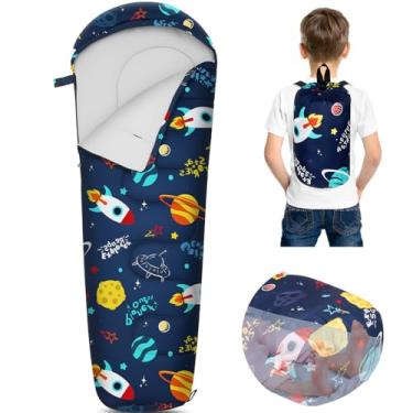 Imagem de FIOBEE Saco de dormir infantil para meninas, meninos, 3 estações, clima quente e frio, sacos de dormir para acampamento de 5 a 16 ºC, com bolsa de mochila para viagem, caminhada, uso interno, ao ar