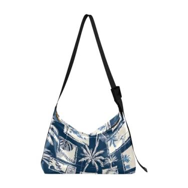 Imagem de GAIGEO Bolsa tiracolo preta e branca Sketch of a Beagle vegana, bolsa tiracolo com alça grossa, bolsa tiracolo masculina de couro, Tropical com carimbos de panfleto - 1, One Size