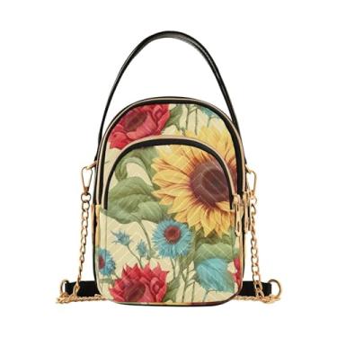 Imagem de Bolsa tiracolo feminina girassóis em amarelo, bolsa de ombro feminina, bolsa de ombro feminina, Girassóis em amarelo-2, One Size