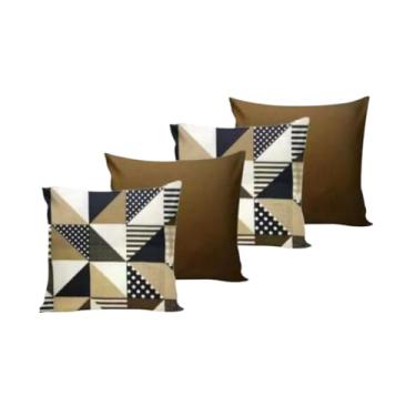 Imagem de Kit c Almofadas Cheias Decorativas pSala(GEOMÉTRICO JAVA TABACO)