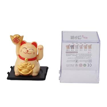 Imagem de GLOGLOW Itens Decorativos de Mesa Arm Lucky Cat, Plástico, 2 Polegadas, Movimento de Ondulação Automático, Ornamento de Boas-vindas à Riqueza para Decoração de Casa e Escritório Ondulação Movida a