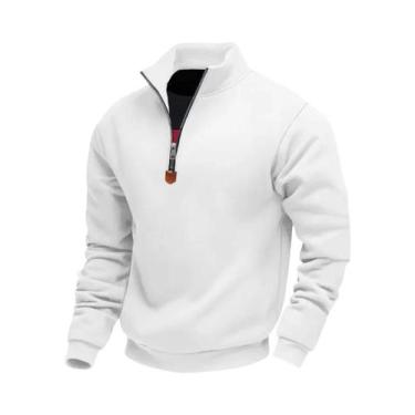 Imagem de Moletom Masculino De Fleece Com Manga Longa E Zíper Frontal, Confortáv