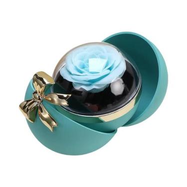 Imagem de Caixa De Presente Rosa Eterna Com Colar, Anel E Pingente Para Armazena