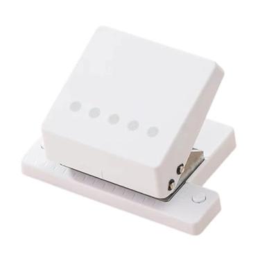 Imagem de KiBcsLic Perfurador de Papel com 5 Furos e Capacidade para 6 Folhas, Máquina de Encadernação Portátil para Álbuns de Recortes, Diários e Cartões A4, Branco