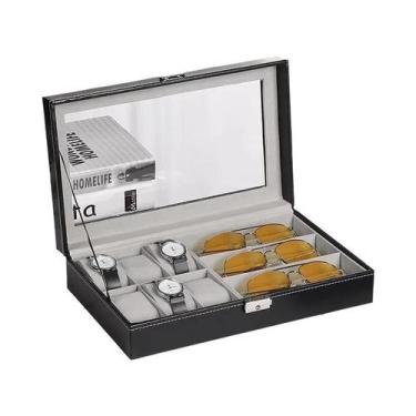 Imagem de Caixa Organizadora De Couro Multiuso Pequena Para Relógios, Óculos E I