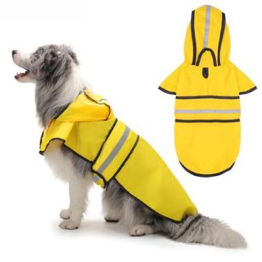 Imagem de Capa De Chuva Ajustável E Impermeável Para Cães Com Capuz, Poncho Para