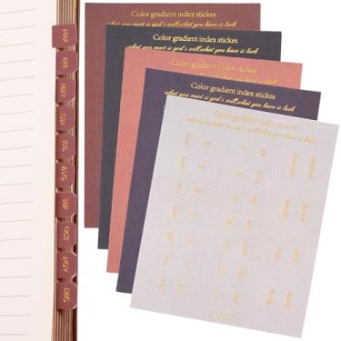 Imagem de OIIKI 180 peças de abas mensais para agenda, adesivos autoadesivos, marcadores de página adesivos para documentos, cadernos, fichários de projetos, escritório, 5 cores