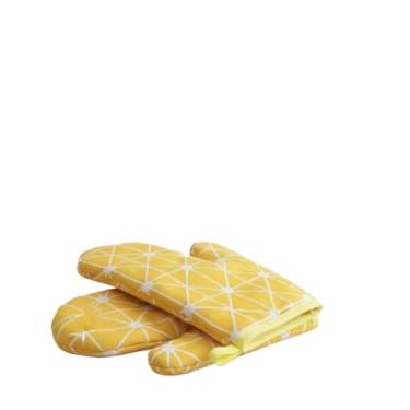 Imagem de Luvas Para Forno, Mistura de AlgodãO e Linho, Resistentes Ao Calor, Um Item DoméStico Essencial Para a Cozinha.(AMARELA - 1PAR)