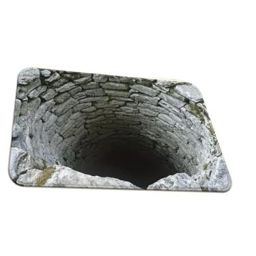 Imagem de 3 drogas super realistas que parecem um buraco, tapete antiderrapante e durável, ilusão de tapete que pode ser colocado em várias cenas,