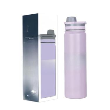 Imagem de Garrafa Térmica Inox 750ml | Vedação Antivazamento | Retém Frio/Quente | Leve p/Carro/Escritório(750ML Roxo)