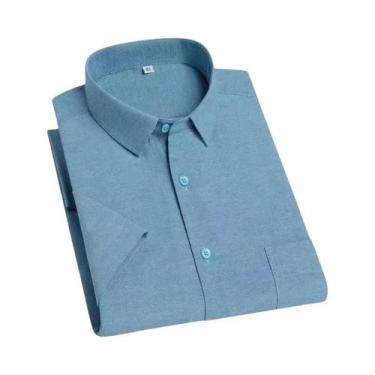 Imagem de Camisa Masculina De Verão 100% Algodão Oxford, Casual De Negócios, Sem