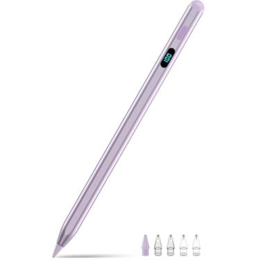 Imagem de Lápis para iPad com pontas magnéticas e 5 pontas extras, carregamento rápido USB-C, caneta Stylus compatível com iPad 6-11th/A16, Air M3/M2/3-5th, Pro M4&M5/11/12.9/33.0 cm, Mini 5th-7th/A17Pro (roxo)