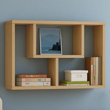 Imagem de Prateleira decorativa 90 mdf cru porta livros sinanue - SIXTEEN DECOR