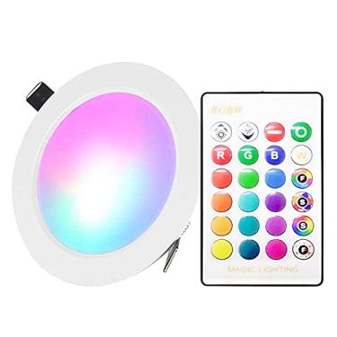 Imagem de Luz de teto embutida LED 5W com controle remoto IR mudança cor dimmer 16 cores e 4 modos piscada floodlight