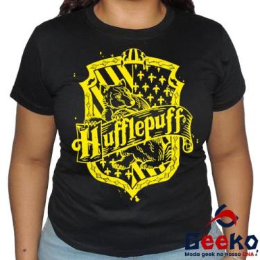 Imagem de Baby Look Lufa Lufa 100% Algodão Harry Potter Blusa Feminina Hogwarts 