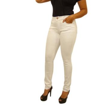 Imagem de Calça Feminina Sarja Branca Básica - RAMAGE, Branco, 36
