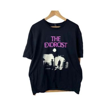 Imagem de Camiseta Masculina Preta De Algodão Retrô Do Filme De Terror the Exorc