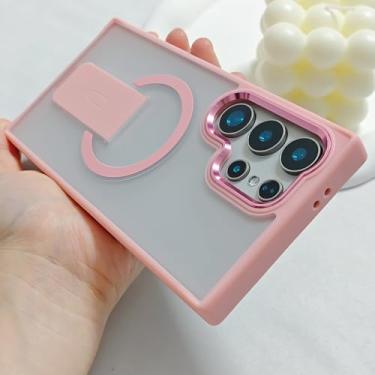 Imagem de Capa traseira fosca para carregamento sem fio para Samsung Galaxy S25 edge, S23, S24 Ultra Plus e S24 FE (para Galaxy S24 FE/Rosa)