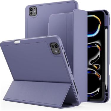 Imagem de MURVE Capa protetora para iPad 2024 Air13/2024 Pro 13/2024 Pro11 com compartimento para caneta (lavanda, 2024 Pro11)