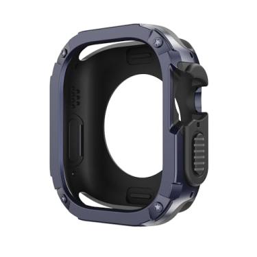 Imagem de JDIME Capa 2 em 1 para Apple Watch Series 8/7/SE/6/5/4 Ultra 41 mm, 45 mm, 40 mm, 44 mm, 49 mm, TPU (azul, 41 mm)