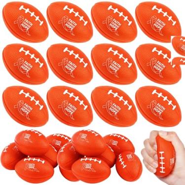 Imagem de Wettarn 20 Pcs Orange Ribbon Mini Foam Football 3.54 Inch Leukemia Awareness Kidney Cancer Multiple Sclerosis Gun Violence Awareness Hope Footballs for Charity Fundraiser Supplies