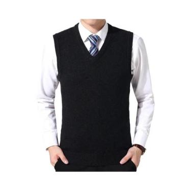 Imagem de Suéter casual masculino colete quente e confortável outono inverno mod