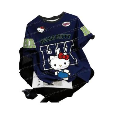 Imagem de Camiseta De Verão Estilo Hip-hop Com Estampa 3D Da Hello Kitty Para Me